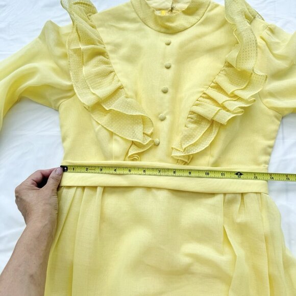 VTG 70's Handmade Gunne Sax Inspire Dot Embroid. Long Sleeve Prairie Dress Sz 6 - Picture 9 of 16